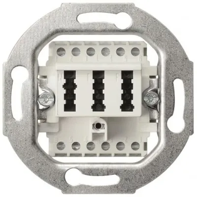 GIRA TAE-Anschlussdose 003202 | TAE 2x6/6 NFF Einsatz | Unterputz | geschirmte Buchsen | Schraubanschluss | Weiß