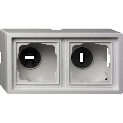 Gira Aufputz-Gehäuse 2-fach 0062112 | Kunststoff | IP20 | reinweiß glänzend | Flächenschalter | Kabel- & Kanaleinführung