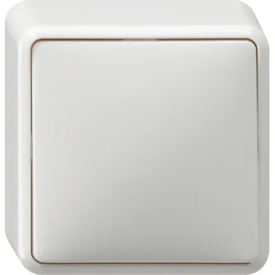 GIRA Kreuzschalter 010713 | Wippschalter Aufputz IP20 | 10A 250V | 1-fach | Steckklemme | RAL 9010 Weiß