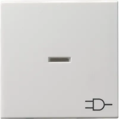 GIRA Wippe Kontrollwippe 020927 | Schalter/Taster System 55 | Symbol Steckdose | Kontrollfenster | reinweiß matt