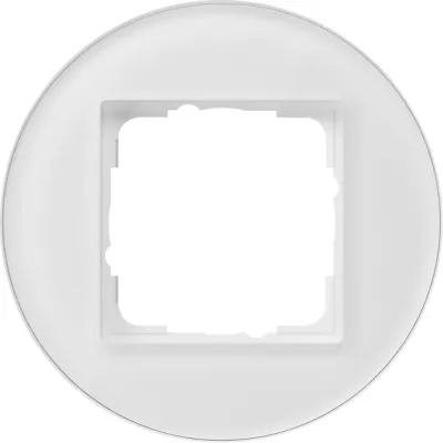 GIRA Abdeckrahmen 1-fach Studio Glas Weiß 0211130 | Unterputz geeignet | Klemmbefestigung | modern | IP20