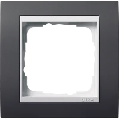 GIRA Abdeckrahmen 1-fach Event 0211328 | Unterputz | Kunststoff | bruchsicher | anthrazit | Zwischenrahmen reinweiß