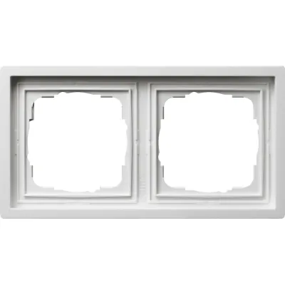 Gira Abdeckrahmen 2fach 0212112 | Flächenschalter Rahmen | Unterputz geeignet | reinweiß glänzend | bruchsicher