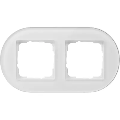 GIRA Abdeckrahmen 2-fach 0212130 Studio Glas | Aufputz & Unterputz | Klemmbefestigung | weiß | transparent