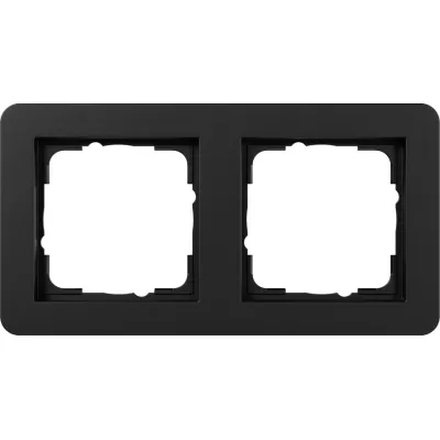 GIRA Abdeckrahmen 2fach E1 0212153 | Unterputzrahmen | Kunststoff Thermoplast | bruchsicher | schwarz matt