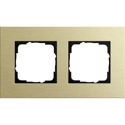 GIRA Abdeckrahmen 2-fach Esprit 0212217 | Aluminium Hellgold eloxiert | Horizontal & Vertikal montierbar | IP21