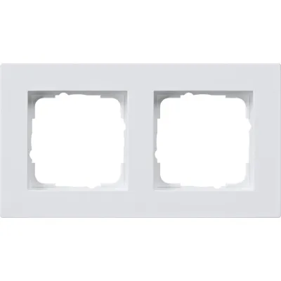GIRA Abdeckrahmen 2-fach E2 0212225 | flach | Unterputz | Kunststoff | Reinweiß seidenmatt | RAL 9010