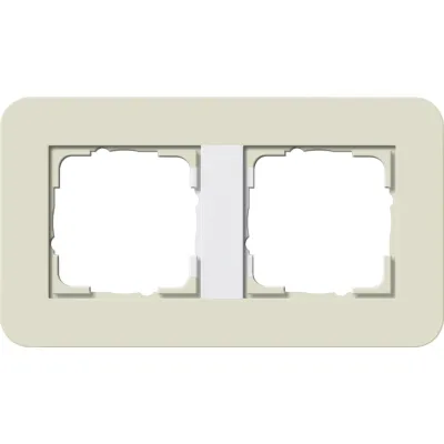 GIRA Abdeckrahmen 2-fach E3 Sand Soft-Touch | Trägerrahmen reinweiß | bruchsicher | IP20 | Unterputz