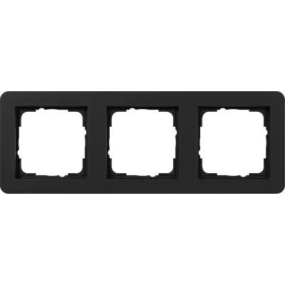 GIRA Abdeckrahmen 3-fach E1 0213153 | Unterputz | Kunststoff Thermoplast | matt lackiert | bruchsicher | schwarz