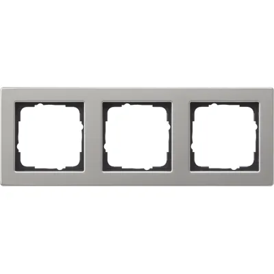 Gira Abdeckrahmen 3fach 021333 E2 Edelstahl | Unterputz | horizontal & vertikal | IP21 | Klemmbefestigung | Edelstahl