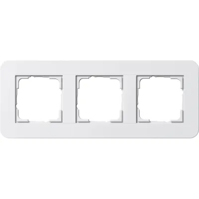 Gira Abdeckrahmen 3-fach 0213410 E3 | Unterputz-Rahmen | bruchsicher | glänzend | Klemmbefestigung | reinweiß