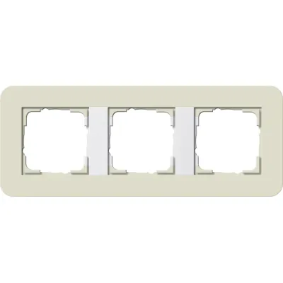 GIRA Abdeckrahmen 3-fach E3 0213417 | Unterputzrahmen | sand Soft-Touch | reinweiß glänzend | bruchsicher | IP20