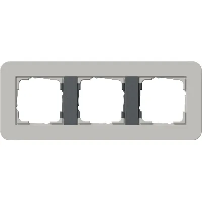 GIRA Abdeckrahmen 0213422 E3 3-fach | Unterputz | Soft-Touch Oberfläche | bruchsicher | grau/anthrazit