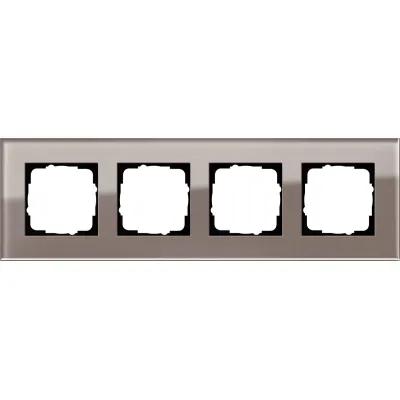 GIRA Abdeckrahmen 0214122 Esprit 4-fach | Glas | für Kombinationen vertikal & horizontal | Unterputz | braun