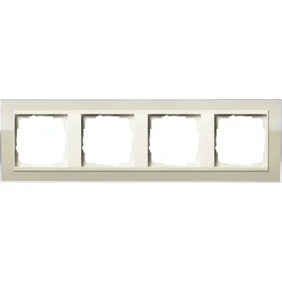 Gira Abdeckrahmen 4-fach Event Klar 0214771 | Rahmen für Schalter | bruchsicher | Kunststoff | Sand | cremeweiß