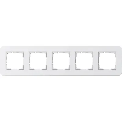 GIRA Abdeckrahmen E3 5-fach 0215410 | für Unterputz-Installation | bruchsicher | Klemmbefestigung | reinweiß glänzend
