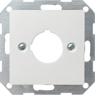 GIRA Abdeckung mit Tragring 027227 | Zentralplatte für 22,5 mm Taster System 55 | Schraubbefestigung | Reinweiß matt