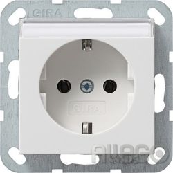 Gira 045727 SCHUKO-STECKDOSE M. BESCH.FELD REINWEISS