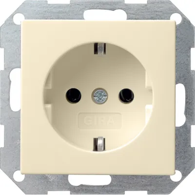 Gira SCHUKO Steckdose 046601 | Unterputz System 55 | 16A 250V | ohne Befestigungskrallen | glänzend | cremeweiß
