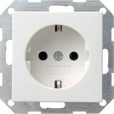 Gira Schuko-Steckdose 046603 | Steckdose Unterputz System 55 | 16A 250V | ohne Krallen | glänzend | reinweiß | IP20