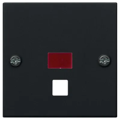GIRA Abdeckung für Zugschalter/Zugtaster 0638005 | Kontrollfenster groß | System 55 | matt | Kunststoff | schwarz