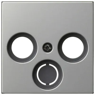 Gira Abdeckung Koaxial-Antennensteckdose 0869600 System 55 | Zentralplatte | Edelstahl-Optik | Unterputz | IP20