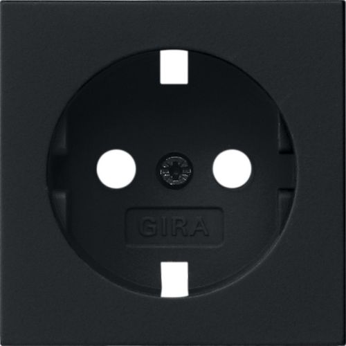 Bild: Gira 0920005 Abdeckung für Kombi-Steckdose System 55 schwarz-matt