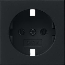 Gira 0921005 Steckdosenabdeckung m. erh. BS System55 schwarz-matt