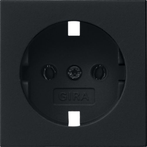 Bild: Gira 0921005 Steckdosenabdeckung m. erh. BS System55 schwarz-matt