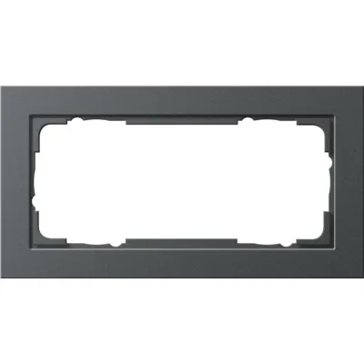 GIRA Abdeckrahmen 2-fach E2 100223 | ohne Mittelsteg | bruchsicher | horizontal & vertikal | Kunststoff | anthrazit