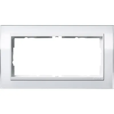 Gira Abdeckrahmen 2-fach 1002723 | ohne Mittelsteg | Event Klar | reinweiß glänzend | Kunststoff | IP20 | weiß
