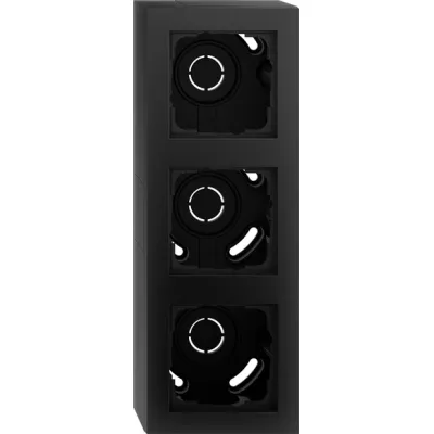 GIRA Aufputz-Gehäuse 106309 | 3-fach mit Abdeckrahmen | E2 Serie | Kunststoff | IP20 | Schwarz matt