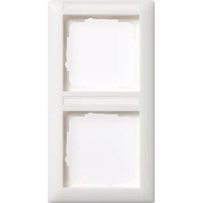 GIRA Abdeckrahmen 2-fach 110203 | Standard 55 | senkrecht | beschriftbar | Kunststoff | glänzend | reinweiß RAL 9010