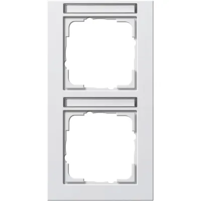 Gira Abdeckrahmen 2-fach senkrecht E2 110222 | Kunststoff matt | bruchsicher | IP20 | reinweiß RAL 9010