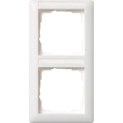 GIRA Abdeckrahmen 2-fach senkrecht | Standard 55 | Beschriftungsfeld | reinweiß matt | Kunststoff