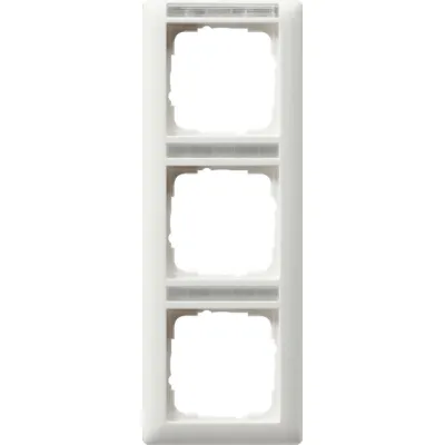 Gira Abdeckrahmen 3-fach | Standard 55 | senkrecht beschriftbar | bruchsicher | Kunststoff matt | reinweiß RAL9010