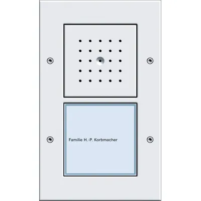 Gira Türstation Aufputz 1-fach 126666 | Audio-Türsprechanlage Bus-System | TX_44 | Vandalismusschutz | Infoschild | weiß, B-Ware