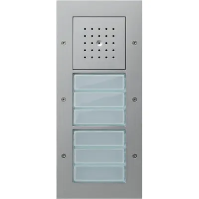 GIRA Türstation Aufputz 6-fach Audio | Aluminium | vandalismussicher | LED | IP44 | Bus-System | silber