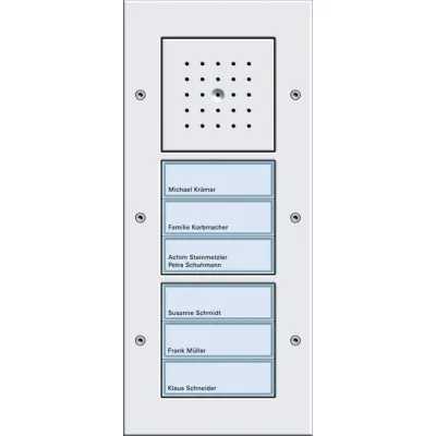 GIRA Türstation AP 6fach 126866 | Aufputz | 6 Ruftasten | Audio | vandalismussicher | modular | Bus-System | reinweiß