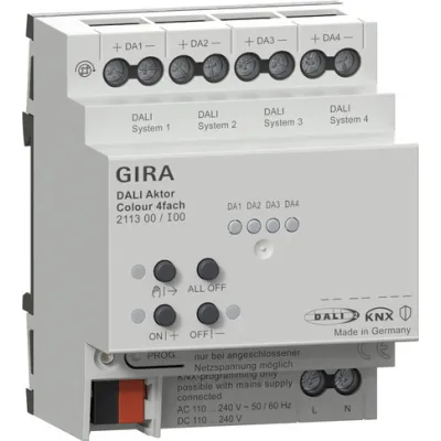 Gira DALI Aktor Colour 4fach KNX REG 211300 | Lichtsteuergerät | 4 Kanäle | 230V | DALI-2 | Dimmen