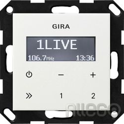 Gira 228403 Unterputz-Radio o.Lautsprecher ST55 reinweiß-glänzend RDS