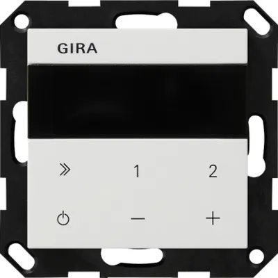 Gira Unterputz-Radio IP 232027 | Internetradio WLAN | Bluetooth | Sonos Steuerung | System 55 | 2 Module | Reinweiß matt