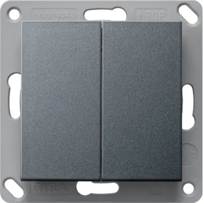 GIRA Funk Wandsender 2-fach 242228 | EnOcean | batterielos | System 55 | Aufputz-Montage | anthrazit