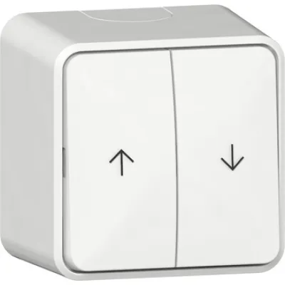 GIRA Wipp-Jalousietaster 315813 | 1-polig | Aufputz | Pfeilsymbole | 10A 250V | IP20 | Reinweiß RAL 9010