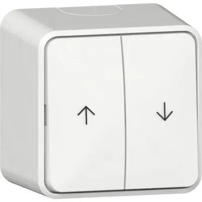 GIRA Wipp-Jalousieschalter 315913 | 1-polig | Pfeilsymbole | Aufputz | IP20 | 10A | Duroplast | glänzend | weiß