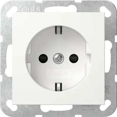 GIRA Steckdose SCHUKO 418303 | Unterputz Typ F | Safety Plus | System 55 | 16A 250V | Reinweiß glänzend
