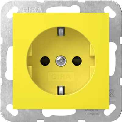 GIRA SCHUKO-Steckdose 4453106 | Typ F | Unterputz | Safety Plus | 16A 250V | glänzend | System 55 | gelb
