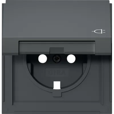 GIRA Abdeckung SCHUKO-Steckdose 492267 | Ersatzteil Typ F | Klappdeckel TX_44 | 16A 250V | anthrazit
