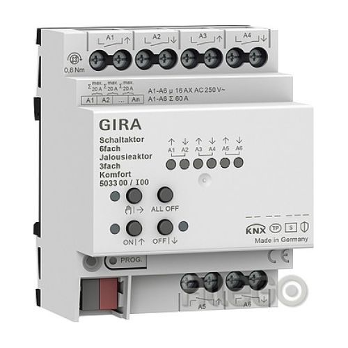Bild: GIRA 503300 Kombi I/O Gerät KNX REG 6Eing 3Ausg