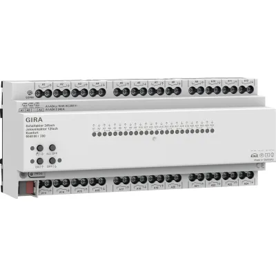 GIRA KNX Schaltaktor 24fach 16A / Jalousieaktor 12fach 16A 504000 | REG | KNX Secure | Handbedienung | LED | IP20